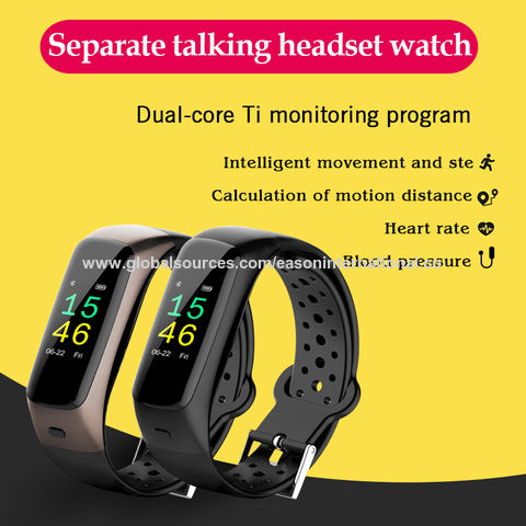 Amazon.com: Smart Watch Talk Band 2 in 1 Bluetooth Headphones Smart Bracelet  1.08 Inch Color Screen Handsfree Heart Rate Blood Oxygen Monitor Fitness  Tracker Earphones (Silver+ Black Silicone) : Electronics