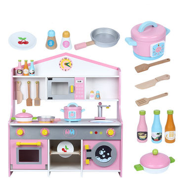 Kids Pretend Play Wooden Kitchen Toys, Wooden Kitchen Toys For Toddlers