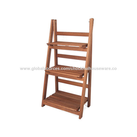 Buy Wholesale China 3 Tier Folding Wooden Plant Stand Wood Organizer ...