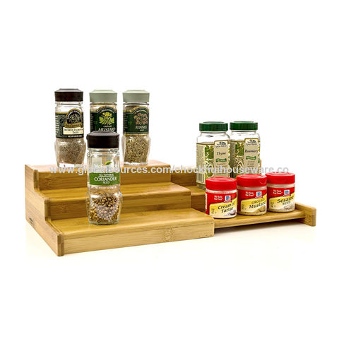 Buy Wholesale China 3 Tier Bamboo Countertop 20 Spice Jar Rack