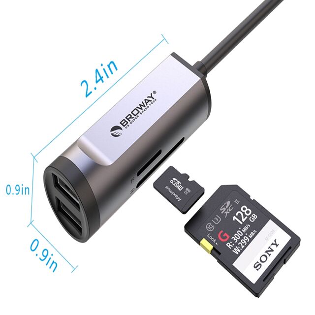 Hub USB C en Aluminium Type C vers Lecteur de Carte SD, Lecteur de Carte TF for sale at factory direct price
