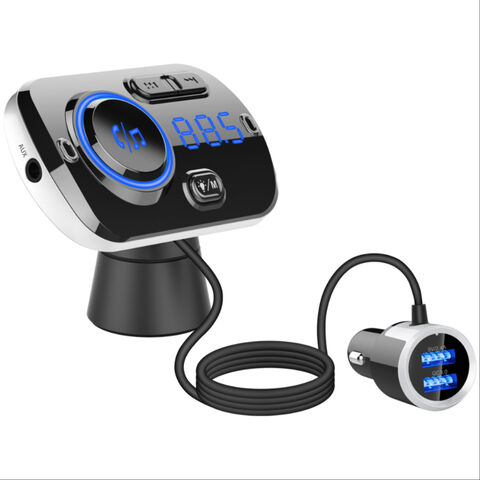 Bluetooth 4.2 car kit FM transmitter wireless radio adapter SD Slot USB charger 