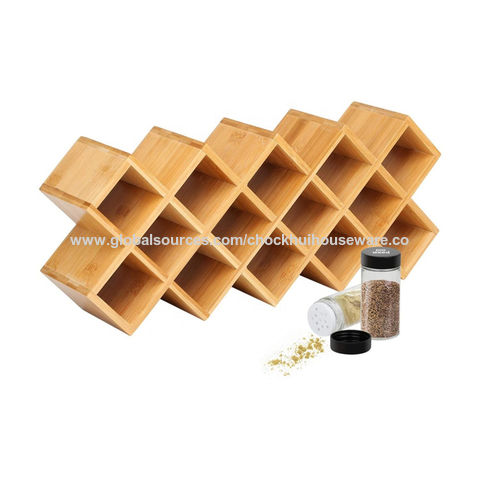 Cheap Price 18-Jar Bamboo Countertop Spice Rack Organizercriss