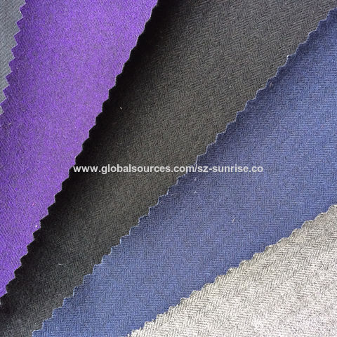 Herringbone Thick Woven Wool/Polyester Single-Sided Woolen Fabric