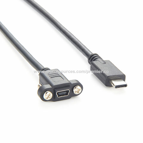 USB 3.1 Type C Male to Female Front Panel Mount Data Extension Cable 16 Core Black 20cm,Black,20cm 