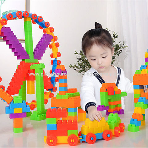 Heiß 46pcs Kunststoff Kinder Kid Puzzle Educational Building Blocks Ziegelstein 