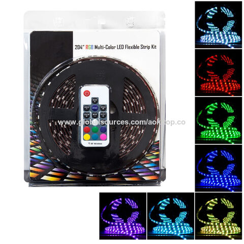 Tira flexible LED adhesiva multicolor de 204 "5M RGB, con control remoto for sale at factory direct price