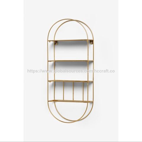 Estantes de pared de metal dorado, estante tipo pastillero, altura 80 cm, ancho 12 cm, profundidad 34 cm for sale at factory direct price
