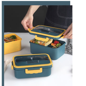 Microwave Oven Heating Lunch Box For Office Worker Leakproof Glass Lunch  Box Set Round With Lid Seal Health Food Container
