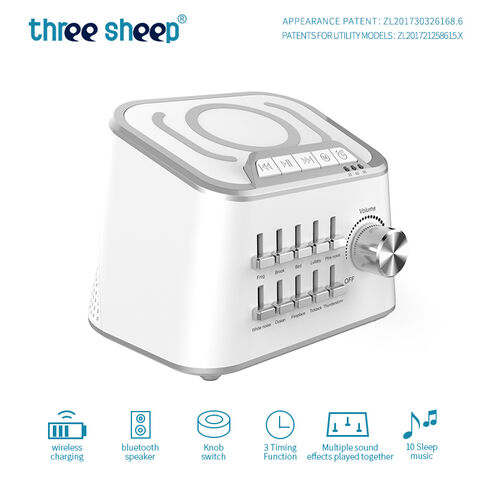 Máquina de ayuda para dormir con sonido y carga inalámbrica para teléfono con soporte Bluetooth, mezcla de sonidos y temporizador for sale at factory direct price