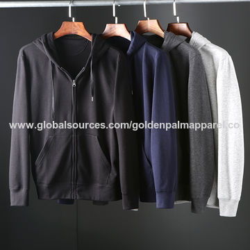 mens 100 cotton zip up hoodie