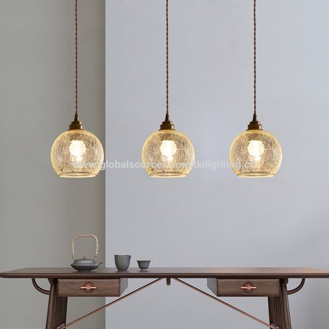 Vintage loft small single glass pendant light, 1*E26, UL listed, brass ...