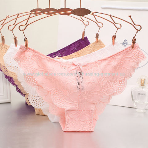 Factory Direct High Quality China Wholesale High Quality Full Lace Panties  Transparent See Through Mature Women Ladies Plus Size Underwear $0.9 from  Shenzhen Fuhuaxing Garment Co.,ltd
