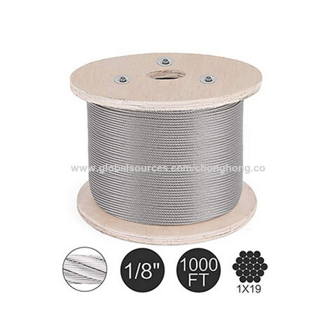 1/8" Stainless Steel Cable Railing Wire Rope 1x19 Type 316 800 Feet 
