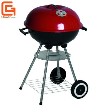 18 Round Kettle Charcoal BBQ - 18 Inch Barbecue Grill With Red Lid New