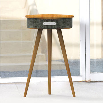 Round Coffee Table Bluetooth Speaker, Wood Coffee Table With Bluetooth Speaker