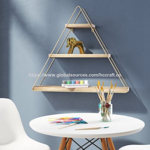 Estantes de pared rústicos flotantes de metal de 3 niveles, 54.6 cm de alto x 61.6 cm de ancho x 14.6 cm de profundidad - Estantería decorativa para pared for sale at factory direct price