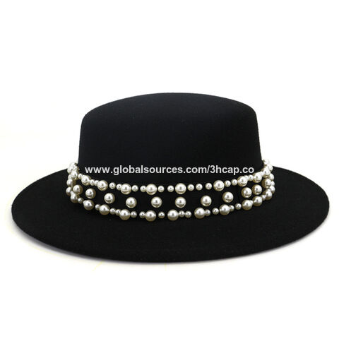 Black Fedora Hats for Women Australian Wool Elegant Retro Jazz