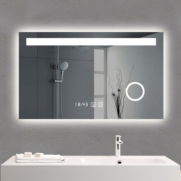 led bathroom mirror with clock