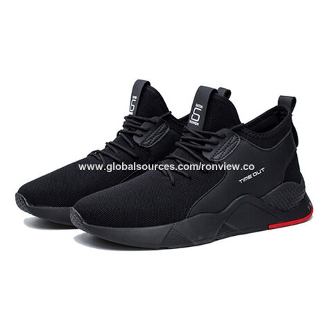 Baskets d'injection pour hommes, design tendance, fabriquées en maille PU supérieure, semelle intérieure en maille et semelle en PVC antidérapante. Chaussures de sport pour hommes, idéales pour la vente en gros.