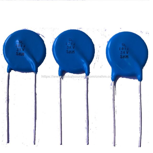 Kapasitor Keramik 3 KV Tegangan Tinggi / 50V ~ 500V Tegangan DC / Dicelup / Tape