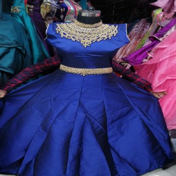Blue Beads Work Dress With Jacket 967KR03