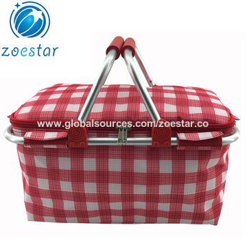 Foldable Large Family Size Grocery Shopping Cooler Bag Black 3U international Lightweight Collapsible Insulated Picnic Basket 