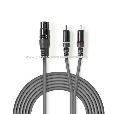3m 2 RCA PHONO Male to 2x 6.35mm ¼ Jack Plug Cable Lead Mono 6.3mm Mixer  Amp