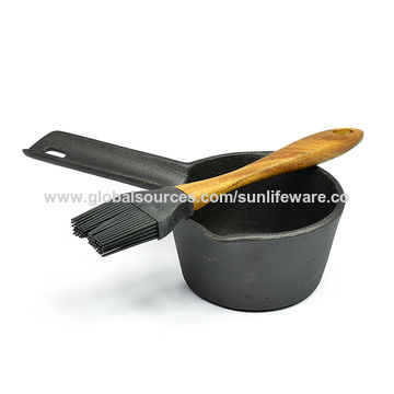 Cast Iron Sauce Pot With Brush