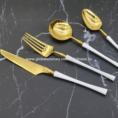4/6PCS Kitchen Utensils Set with Electroplate Gold Coating Food