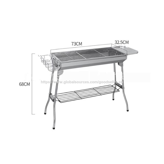 عربة شواء قابلة للطي للاستخدام المنزلي والحديقة والفناء والحفلات مع شعلات وشواية فحم for sale at factory direct price