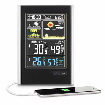 Buy Wholesale China Lcd Touch Screen Battery Operated Wireless Weather ...