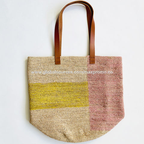 Sac de plage en paille tressée multicolore, Acceptation de petites commandes, Sac tressé chic