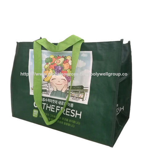 Bolsa de compra reutilizable de tela no tejida PP con logo personalizado para promoción al por mayor a precio económico
