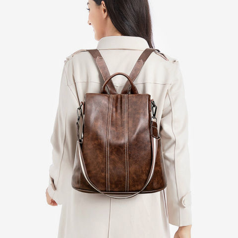 Soft Lambskin Genuine Leather Women's Backpack Handbag Shoulder School  Retro Bag | eBay