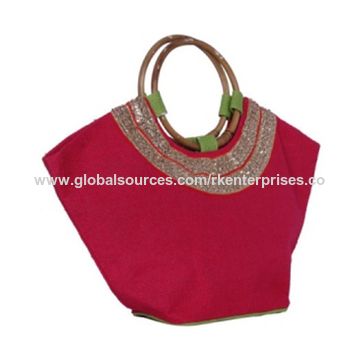 Golden Brocade Stone & Ghungroo Embellished Traditional Hand Bag |  EST-RSN-85 | Cilory.com