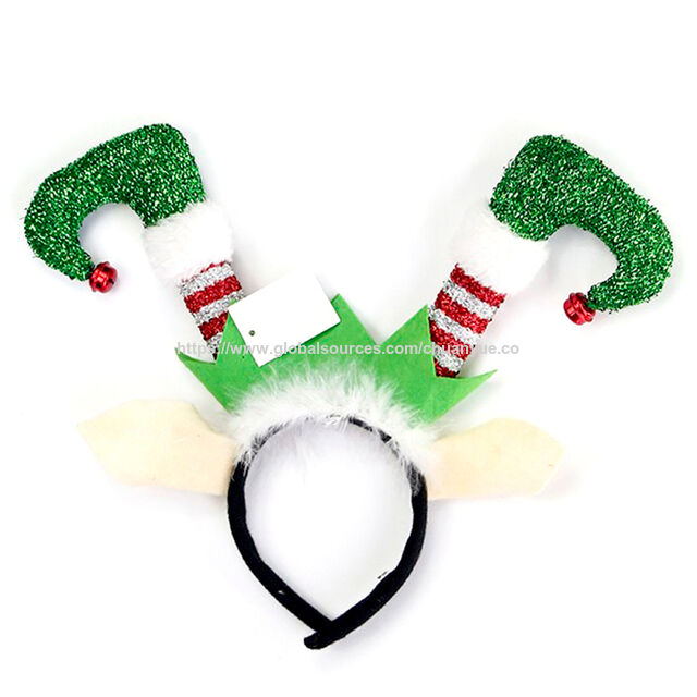 Interessantes, individuell gestaltetes Stirnband mit verschiedenen Weihnachtsmann-Motiven for sale at factory direct price