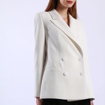 Buy Wholesale China Good Quality Ladies White Jacket Notch Collar 4 Button  Long Blazer Wholesale & Blazer Suit Jacket Tailored Suit Coat at USD 20 |  Global Sources