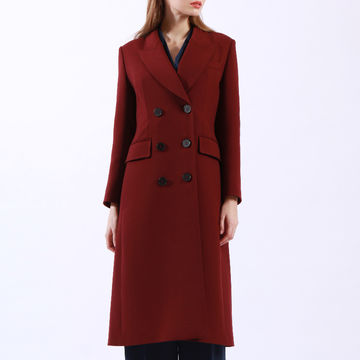 Women's Red Coat Wool Blend Long Length Winter Coat Uk $42