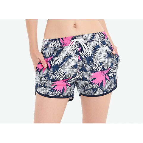 Shorts de plage d'été pour femmes en gros, maillot de bain ample, short de sport de surf à séchage rapide avec sublimation