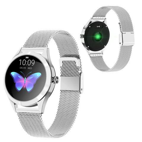 Compre Reloj Inteligente Elegante De Color Plateado Para Mujer y Pulsera  Inteligente de China por 21 USD