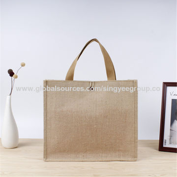 Special Buttons Cotton Linen Shoulder Bag Plain Tote Bag for Woman