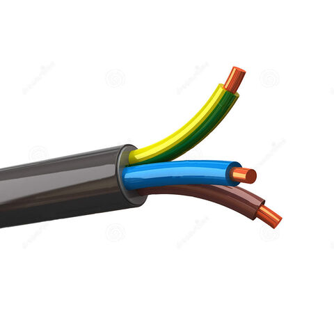 2 metre Cut Length 3 Core Round White Flex Flexible Cable 2.5 MM