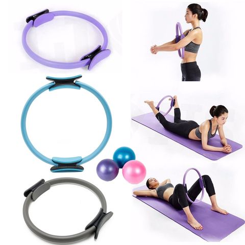 2 Pack-Adjustable Soft Yoga Ring, Pilates Ring, Fitness Ring Full