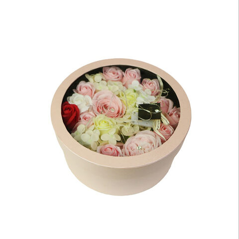 Fancy Round Cylinder Cardboard Flower Hat Gift Packaging Box With ...