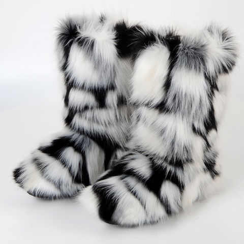 China Fur Furry Fluffy Booty for Women and Kids, Winter Snow Boots ...