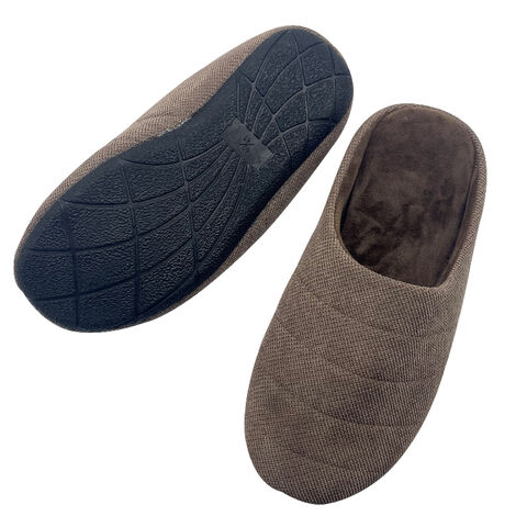 Zapatillas de interior para hombre; Tejido de sofá, mini felpa, TPR for sale at factory direct price