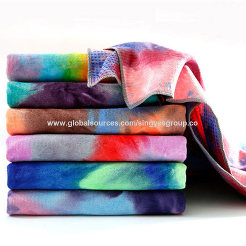 Tie-dye colorful yoga mat towel fitness yoga blanket yoga supplies yoga drape thick yoga blanket tow for sale at factory direct price