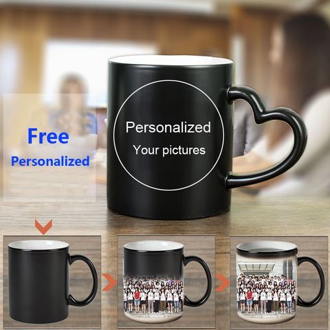 Taza Mágica Personalizable DIY Sensible al Calor, Tazas de Cerámica que Cambian de Color, Taza de Leche para Café, Regalo Original for sale at factory direct price