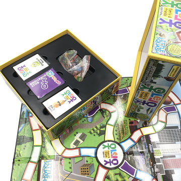 Jogo de tabuleiro personalizado, impressão colorida, acabamento brilhante, inserção de plástico, conjunto de vários cartões grossos for sale at factory direct price